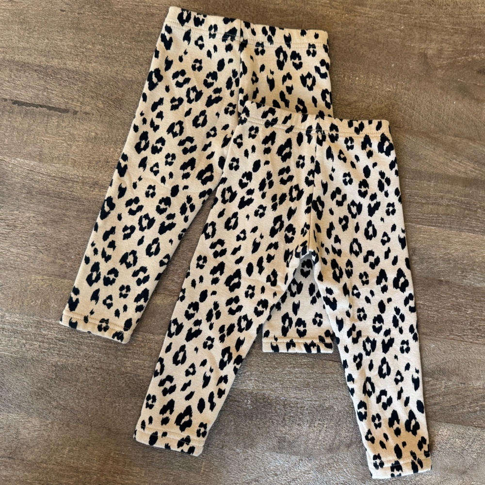 TWIN BUNDLE - Leopard Print Toddler Fleeece Leggings